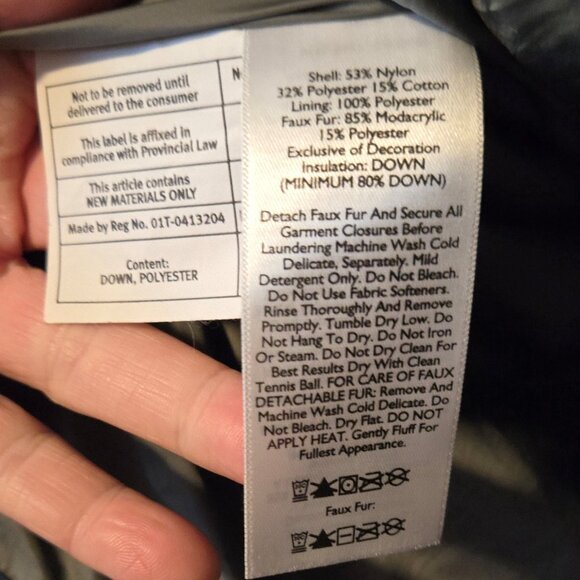 EDDIE BAUER Midi Length Navy Blue Down Filled Puffer Parka Coat NWOT/SIZE PS - Picture 9 of 11